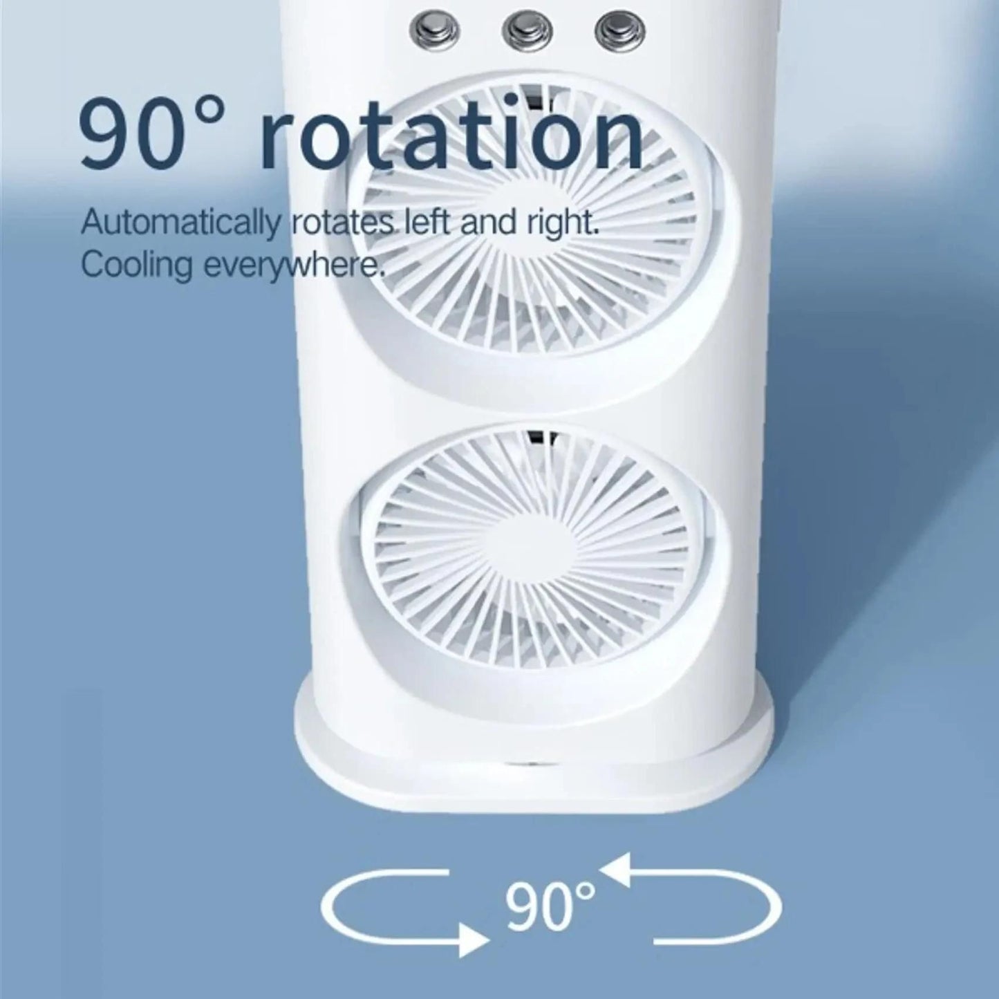 Portable Double‑Head Desktop Air Cooler Fan with USB Power & Remote Control