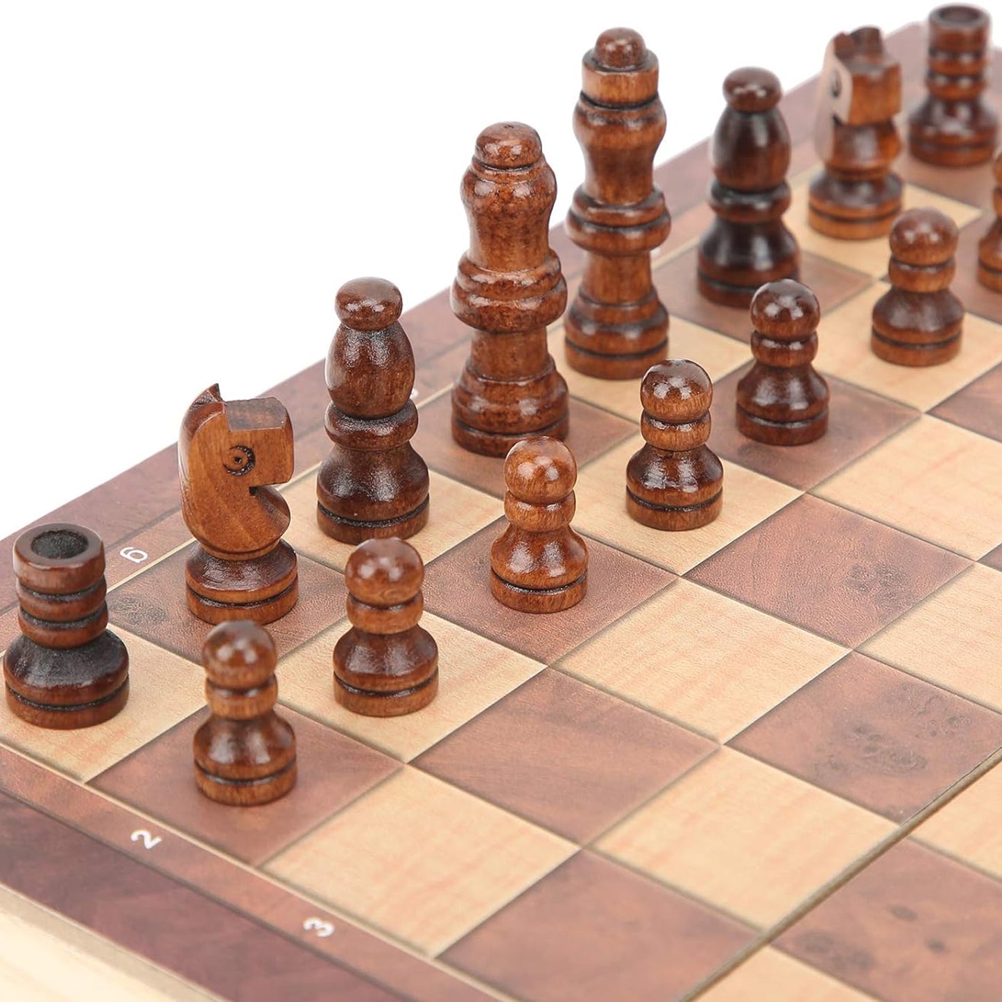 Premium Handcrafted Foldable Wooden Chess Board Set – 30×30 cm Classic Strategy Game for Kids & Adults