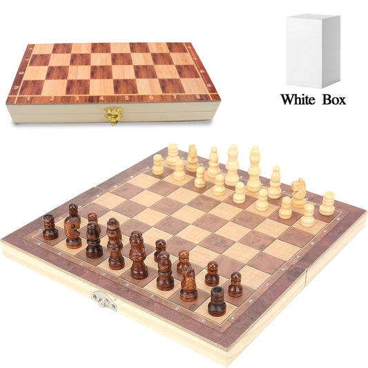 Premium Handcrafted Foldable Wooden Chess Board Set – 30×30 cm Classic Strategy Game for Kids & Adults