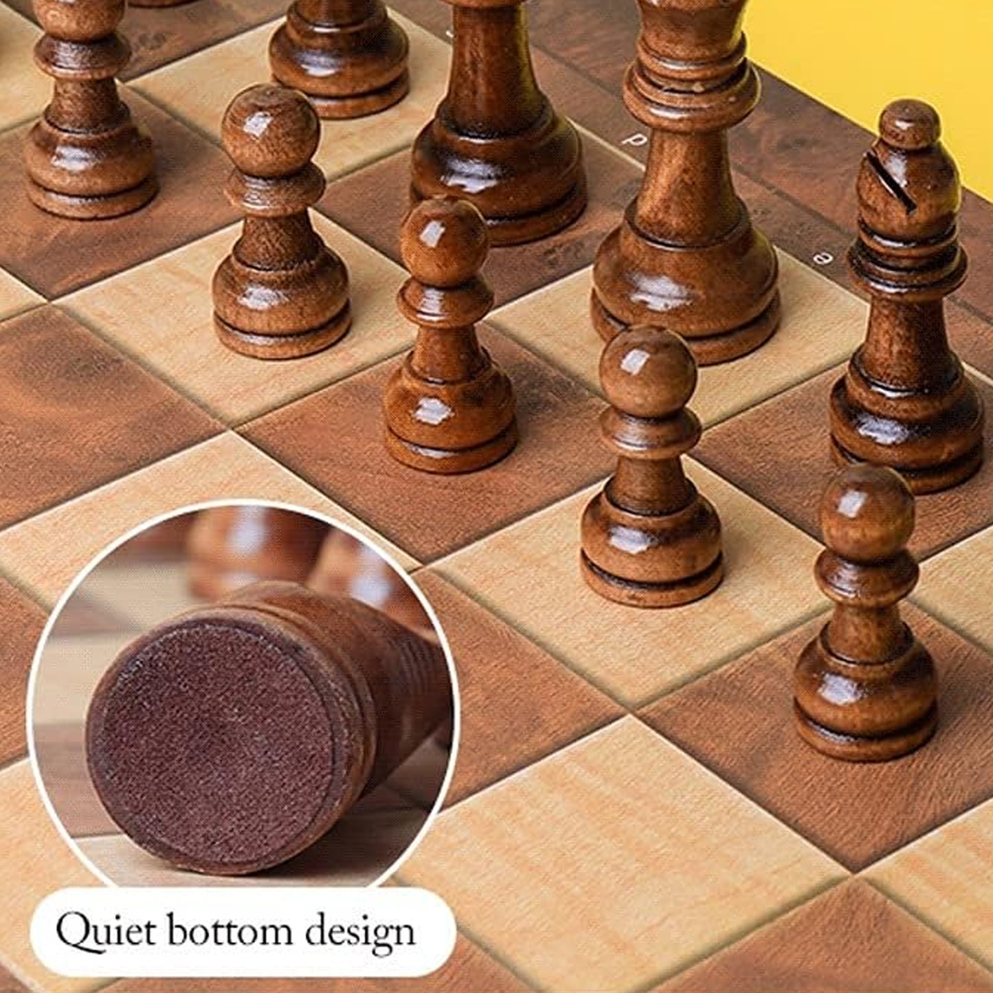 Premium Handcrafted Foldable Wooden Chess Board Set – 30×30 cm Classic Strategy Game for Kids & Adults